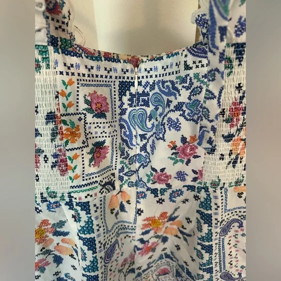 FARM Rio Floral Puff Sleeve Women's Romper XS - Picture 10 of 12